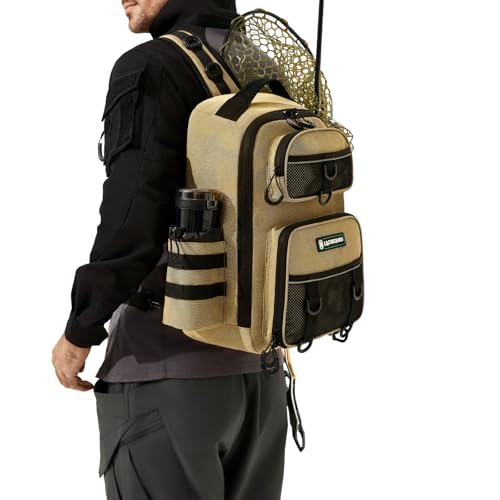 22L Wading Fishing Tackle Sling Bag (Tan)