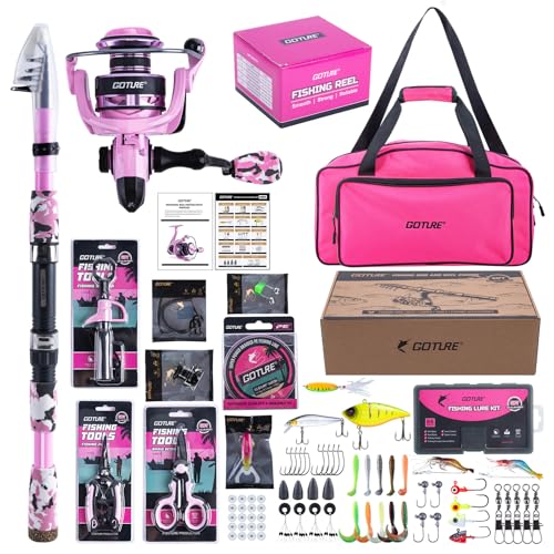 Pink Fishing Rod and Reel Combos (Pink Pole - Duffle Bag (w/ Bottle Opener) / 6FT/1.8M)