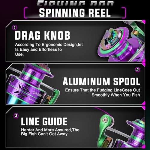 Spinning Fishing Reel Rod Combo (Spinning Combo with OXZ1000 / 1.8/5'10'')