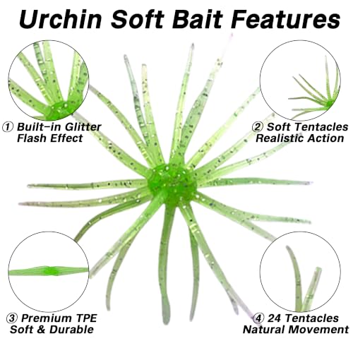 Urchin Bait for Bass Fishing (Finesse Mix - 2.7" - 20PCS)