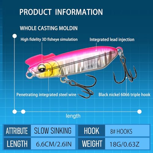 5PCS Glide Bait Fishing Lures Kit (5h)
