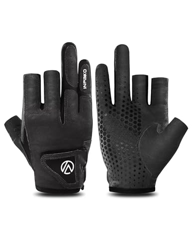 Fishing Gloves 3 Fingerless (Black / XX-Large)