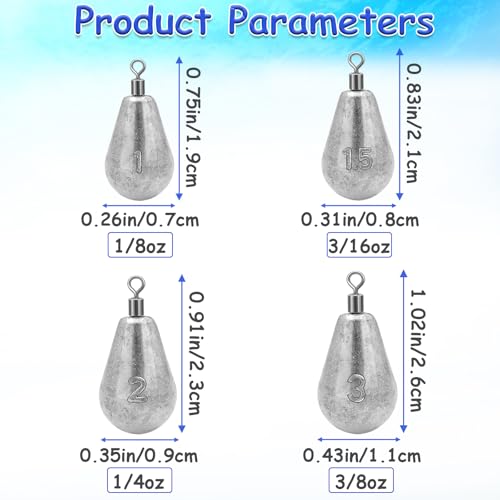 Long Casting Swivel Bell Sinkers Fishing Weights Drop Shot Weights (1/4oz-10pcs)