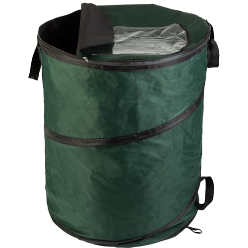 Pop Up Outdoor Trash Can (Green / 46-Gallon)