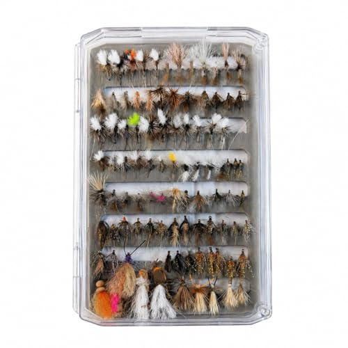Deep Clear Fly Fishing Box Magnetic Closure Fly Tackle Organizer (H055LA-8.94 × 5.71 × 1.14 inch)