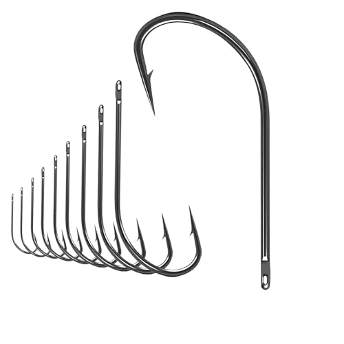 Fishing Hooks 50Pcs Long Shank for Saltwater Fishing