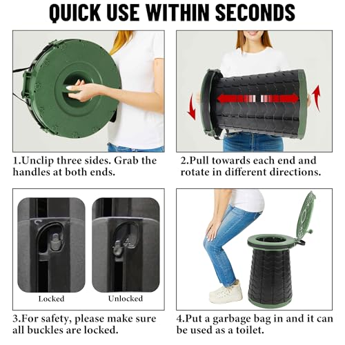 XXL Portable Toilet for Camping (Vert)