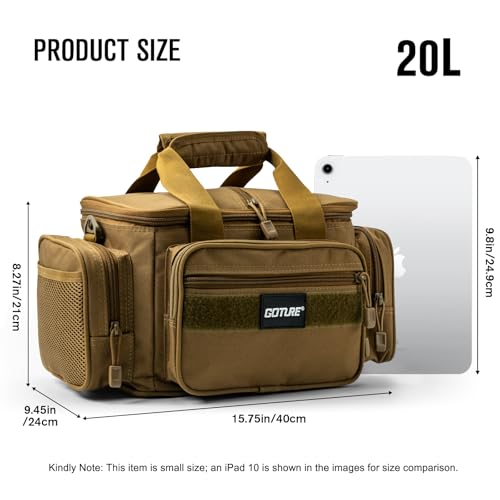 Fishing Tackle Bag (B1:Khaki(Without Trays-15.75"x9.45"x8.27") / Small)