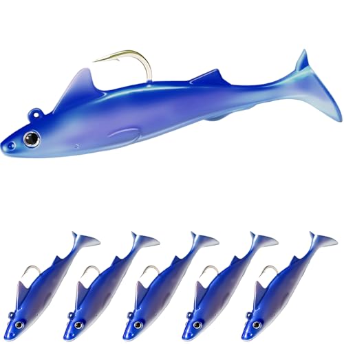 6 pcs Sharkita Jig Head Soft Fishing Lures