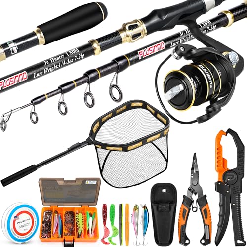 Fishing Gear Full Fishing kit Include Fishing Rod and Reel Combo (Orange Fishing Combo With Fishing Net)