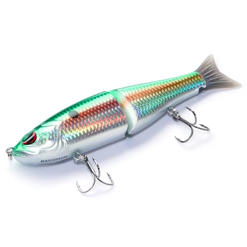 SwimShad Glide Baits Jointed Swimbait Bass Pike Salmon Trout Muskie Fishing Lure (Gizzard Shad / 7in/2.2oz)