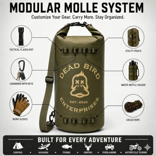 Waterproof 20L Dry Bag (Military Green / 20 Liter)