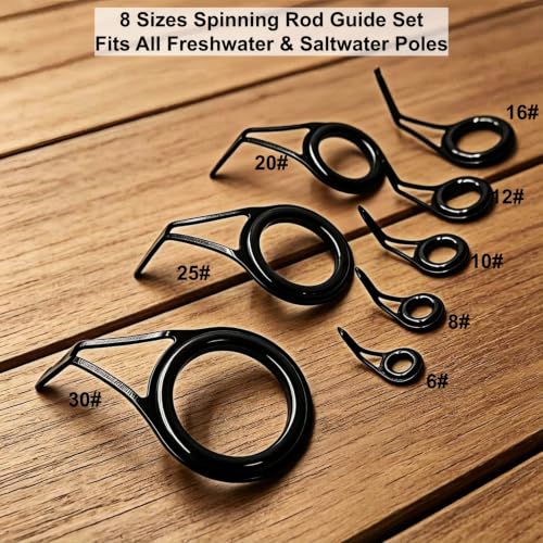 Fishing Rod Guide Replacement Kit 8‑Size for Fishing Rod Repair