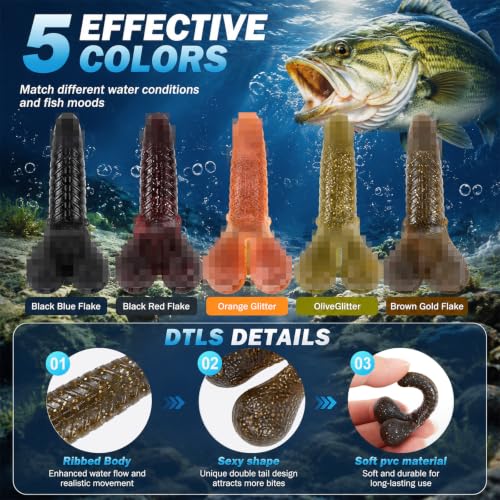 5 Pcs Fishing Lure (Colorful Bass)