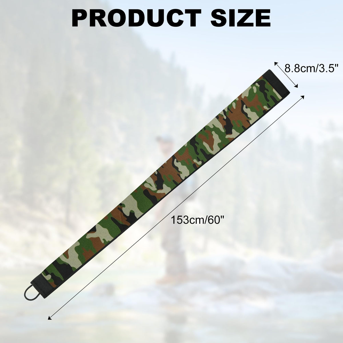 Neoprene Fishing Rod Sleeve Rod Socks for Casting (60" / 2-Deep Green Camo)