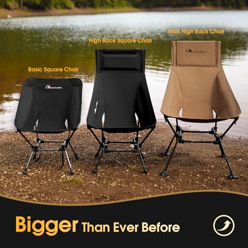 Oversized High Back Camping Chair for Adults (Brown)