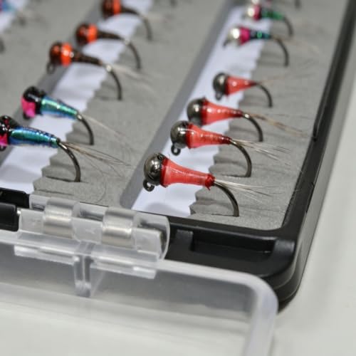 36pcs Perdigon Nymph Flies Assortment for Trout Fishing (36 Premium Perdigon)