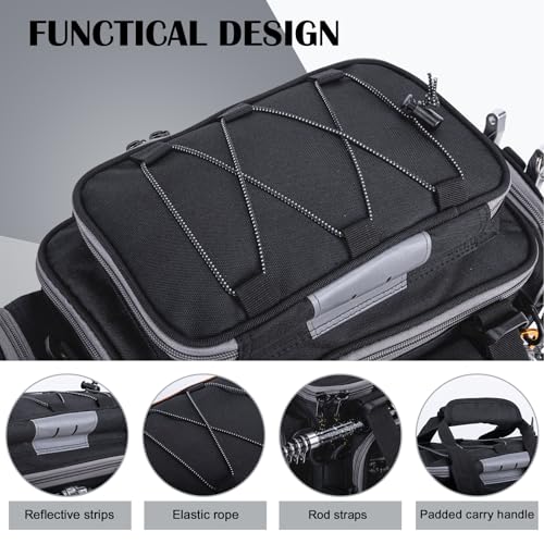 Fishing Tackle Bag (C1:Black Gray(Without Trays) / Small)