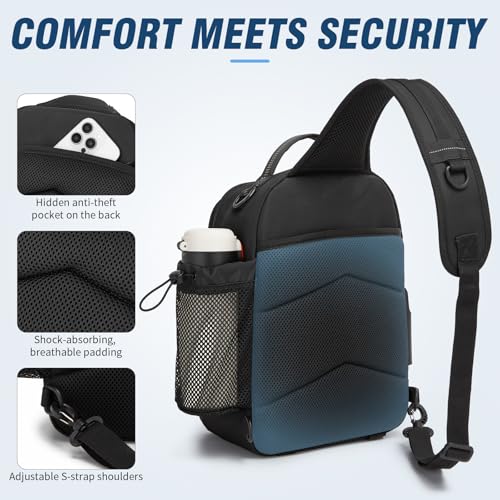 Fishing Bag Lightweight Fishing Tackle Sling Bag with Rod Holder