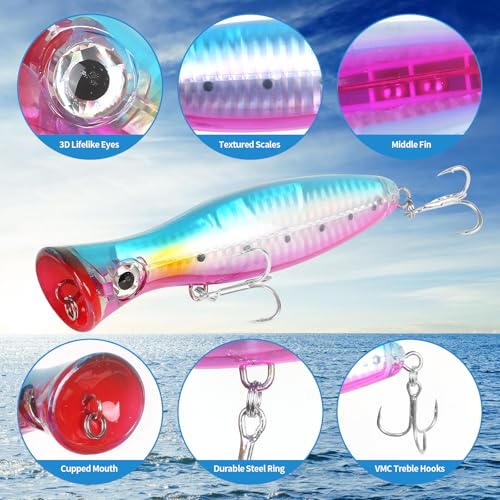 Large Top Water Popper Lure (Light Yellow Green)