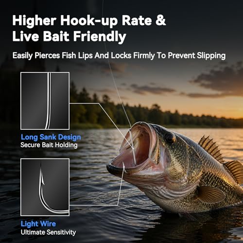Crappie Fishing Hooks (Black nickel / #6/0_30pcs)