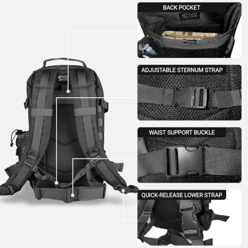 Military Tactical Backpack for Men 25L Molle Hiking Daypack