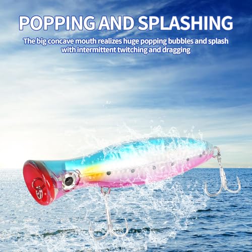 Large Top Water Popper Lure (Pink Purple)