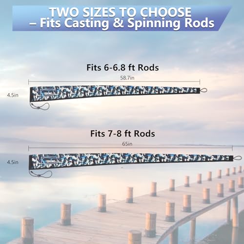 2Pcs Neoprene Fishing Rod Sleeves (Red / 58" - 2Pcs)