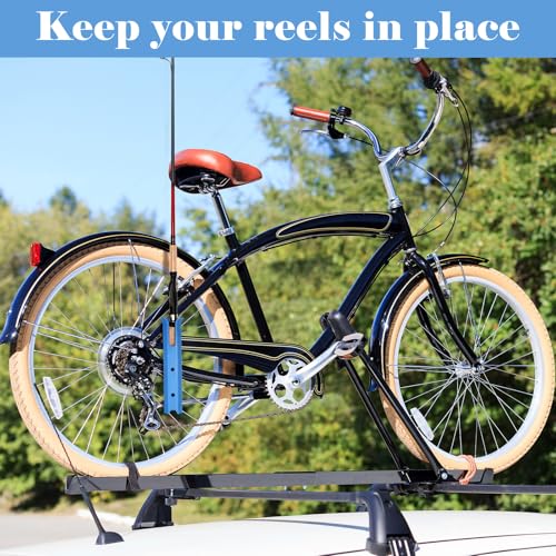 2 Pcs Fishing Rod Holder for Bike Rack Pole Mount Rotatable Fishing Chair Pole Holders with Clamp for Boat Bicycle Motorcycle Kayak Cart (Blue)