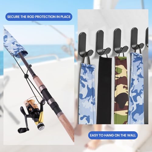 Neoprene Fishing Rod Sleeve Rod Socks for Casting (75" / Blue camo)