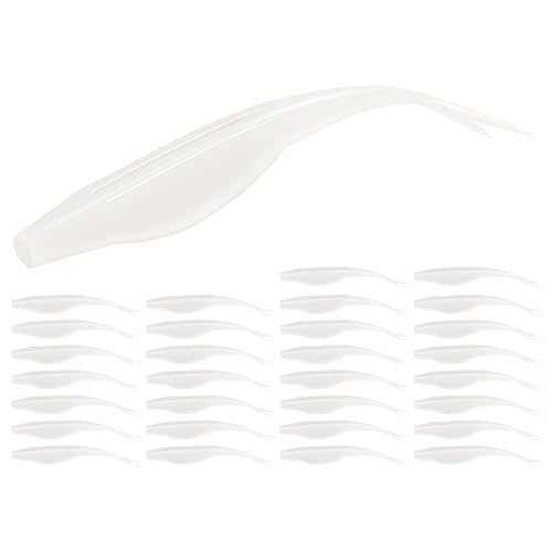 Fork Tail Soft Lures (5 Inch-30pcs / Albino)