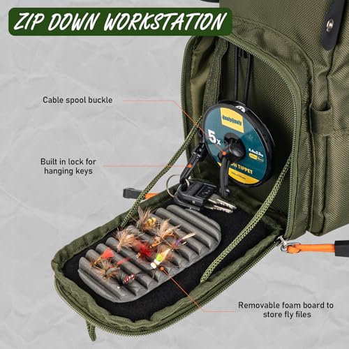 QulayQualy Fly Fishing Bag Chest Pack with WorkStation