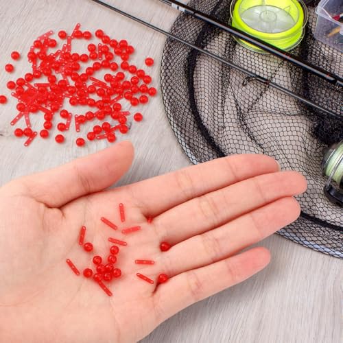 Fishing Bobber Stops and Beads Set (Red)