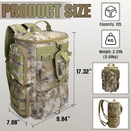 Fishing Backpack with Rod Holder (9.84" x 7.08" x 17.32")