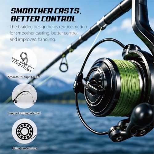 PE Braided Fishing Line (Hi-Vis Green-X8 / 10LB(150Yards))