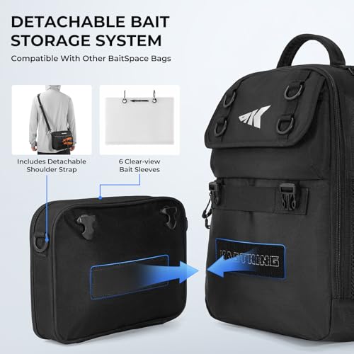 BaitSpace Fishing Sling Bag (Black / Large)