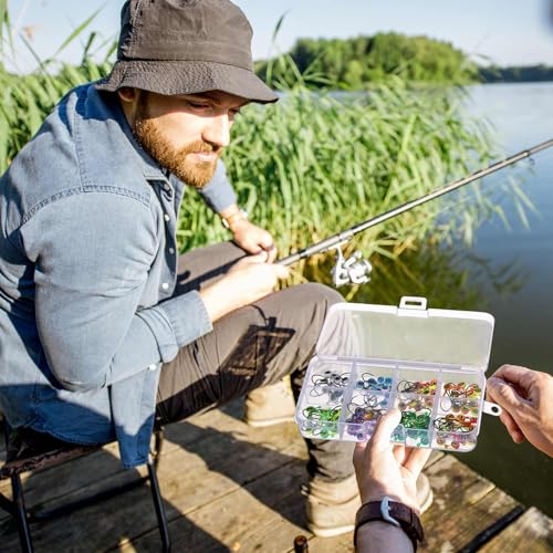 80 Pcs Crappie Jig Heads for Fishing (1/8 oz / Eye with Bait Keeper)