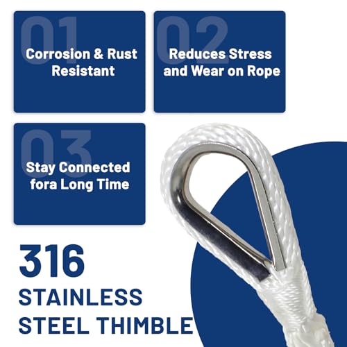 NEWSEED Anchor Rope 3 (White / 3/8"x100')