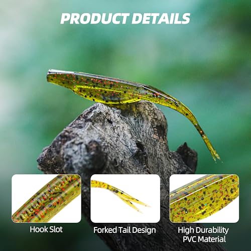 Fork Tail Soft Lures (2.75 Inch-50pcs / Watermelon Red)
