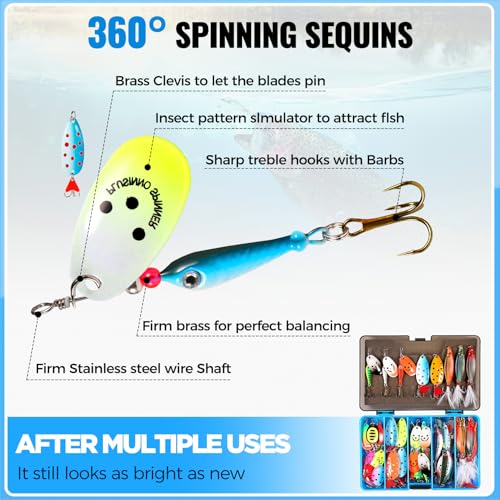 Fishing Lures Spinner Baits (32pcs spinner set with box)