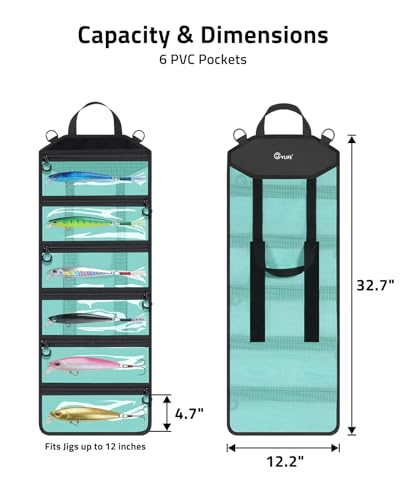 6 Pocket PVC Mesh Fishing Lure Bag