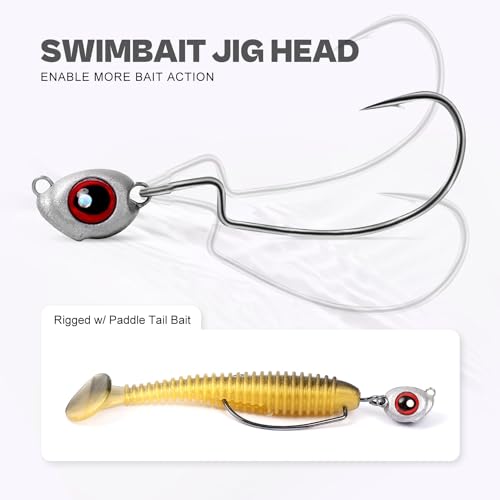 Fish Eye Swimbait Jig Heads (Red 12/20pc / 1/2)