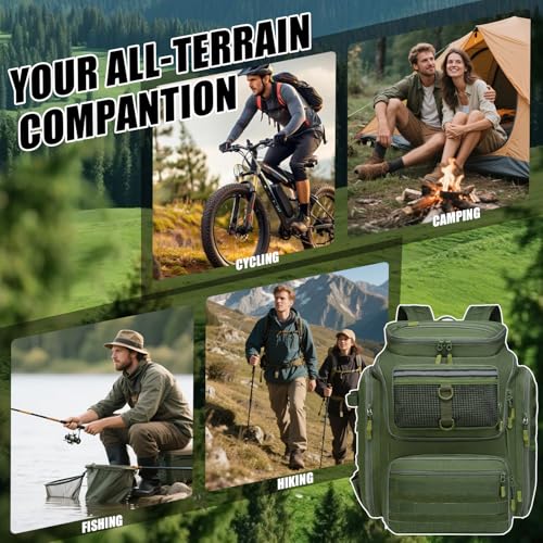 45L Fishing Backpack with Rod Holders & Built