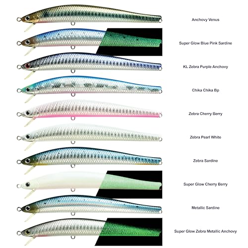 FlashMinnow 125 YAWARA Saltwater Fishing Lure (With Scale / 7711 Super Glow Cherry Berry / 125FW)