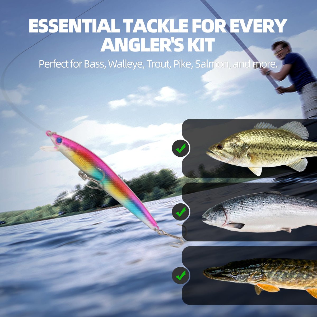 10 5PCS Minnow Fishing Lures Set (3 3/4 ′′, 1/4 oz)