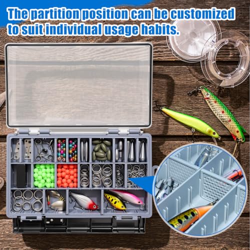 6 Pack 3600 Fishing Tackle Boxes Waterproof (Black / 3600)