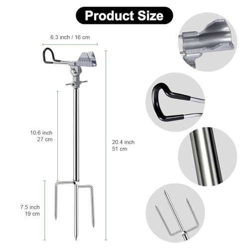 Fishing Rod Holders for Bank Fishing (Silver)