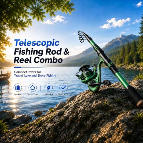 Telescopic Fishing Combo Kit (Green with Tools / 6FT)