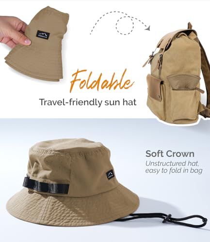 Mens Bucket Sun Hats (One Size / Khaki)