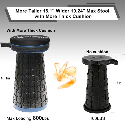 Upgraded Collapsible Stool with Cushion (Navy / 10.24*10.24*18.1 IN)